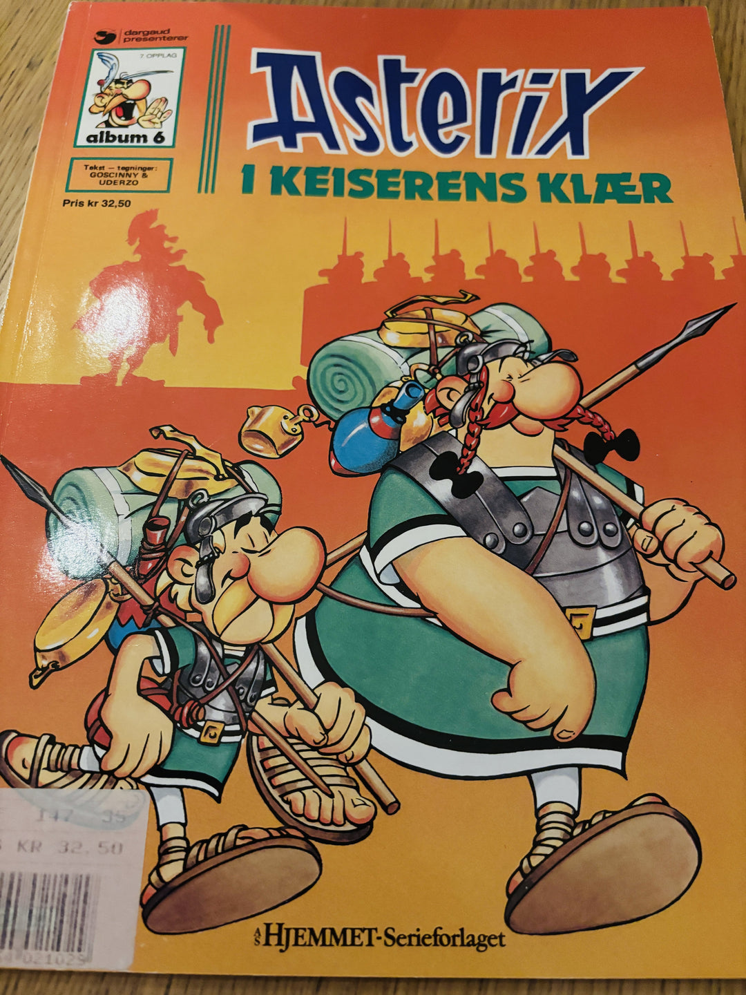 Asterix i Keiserens klær (Album 6, nyere opplag). 1980-/90-tallet. Tegneseriealbum.