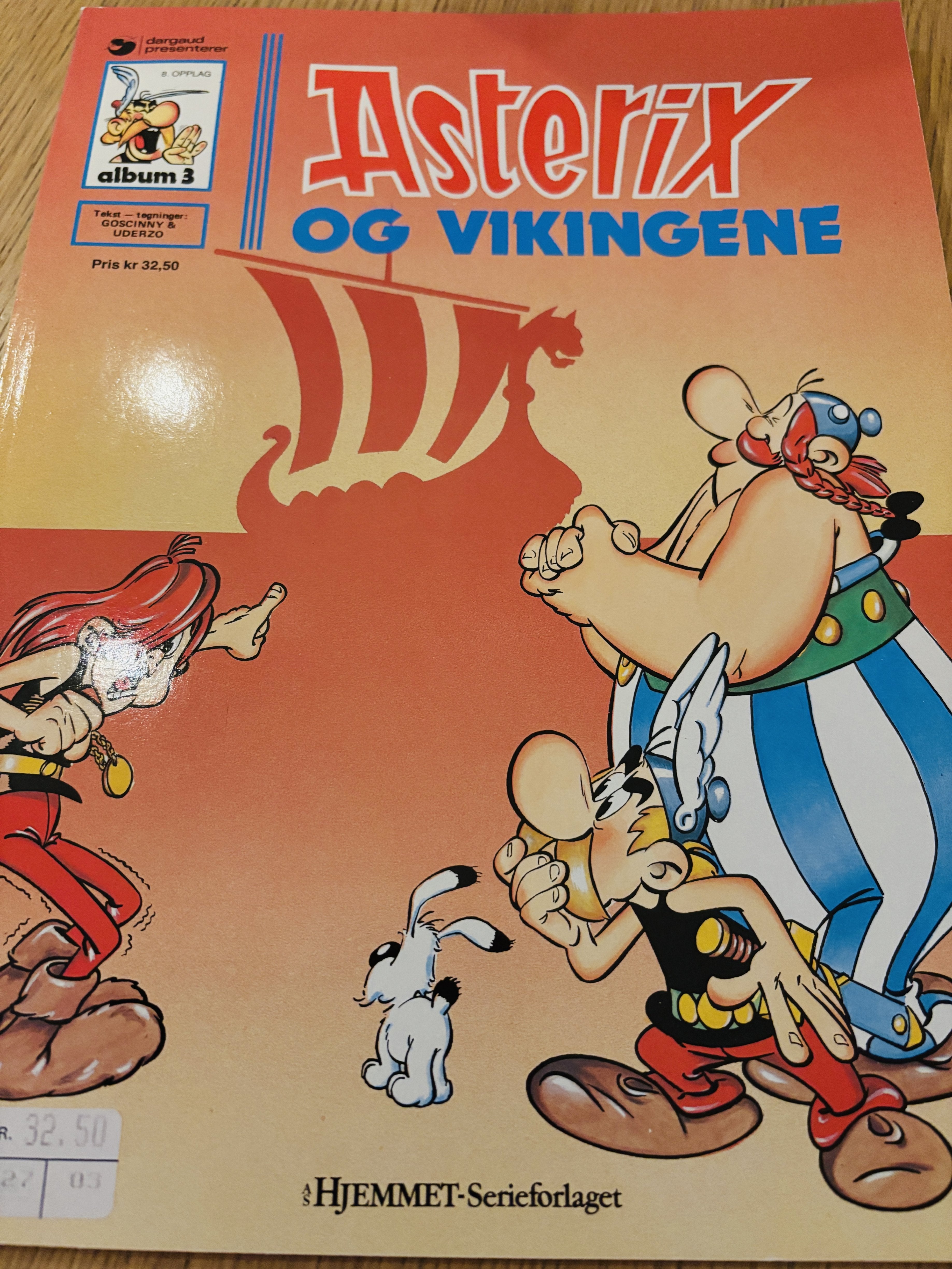Asterix og Vikingene (Album 3). 1970-/80-tallet utgave. Tegneseriealbum.