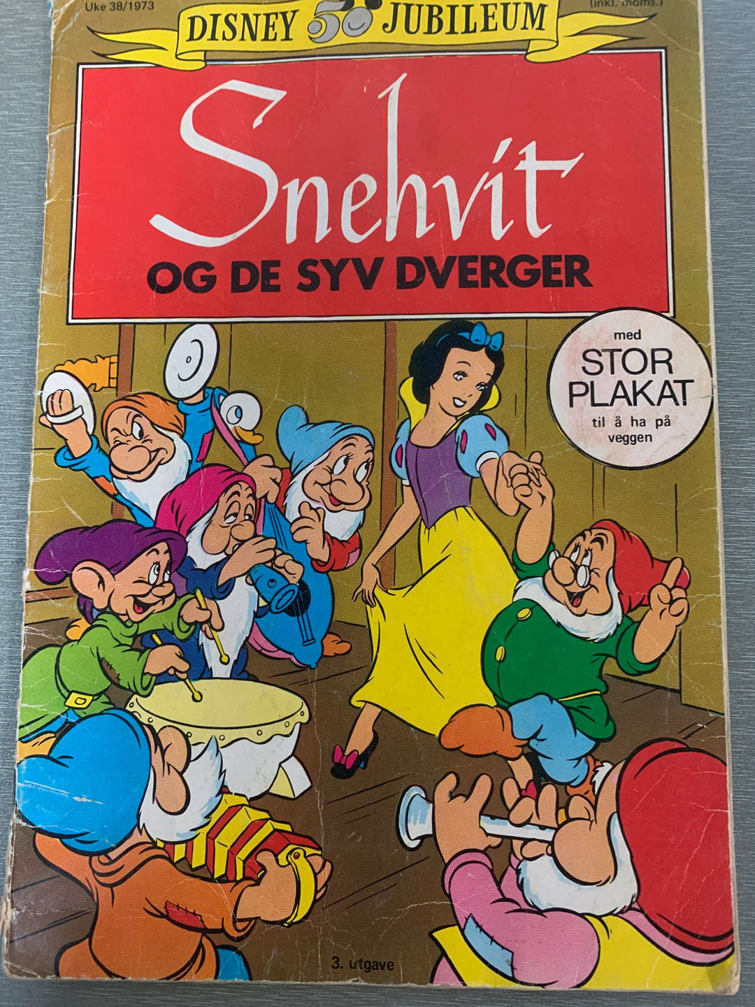 Disney 50 år Jubileum: Snehvit og de syv dverger (1973). Tegneserieblad