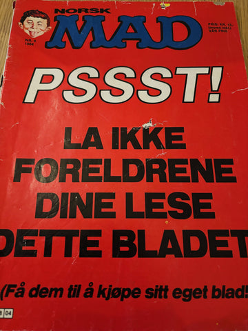 Norsk MAD nr. 4 - 1984. Tegneserieblad