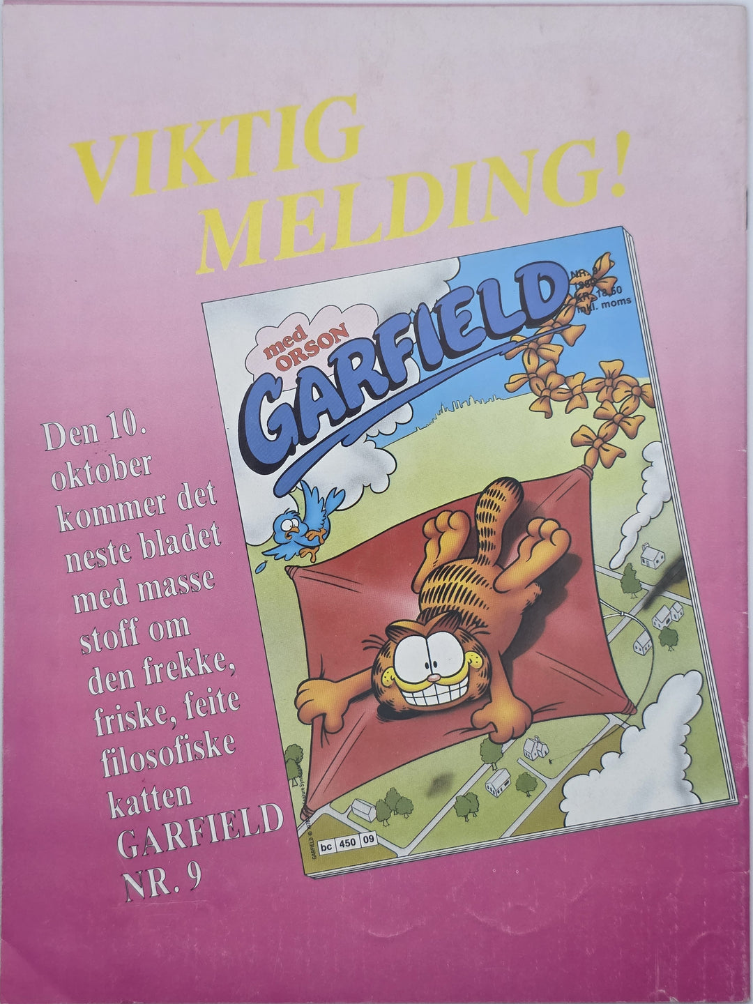 Garfield med Orson 1989/08. Tegneserieblad