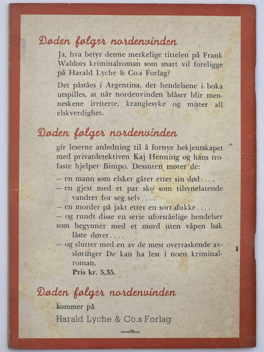 Krimeliten nr. 3 – Fem svarte diamanter. 1950. Tegneserieblad