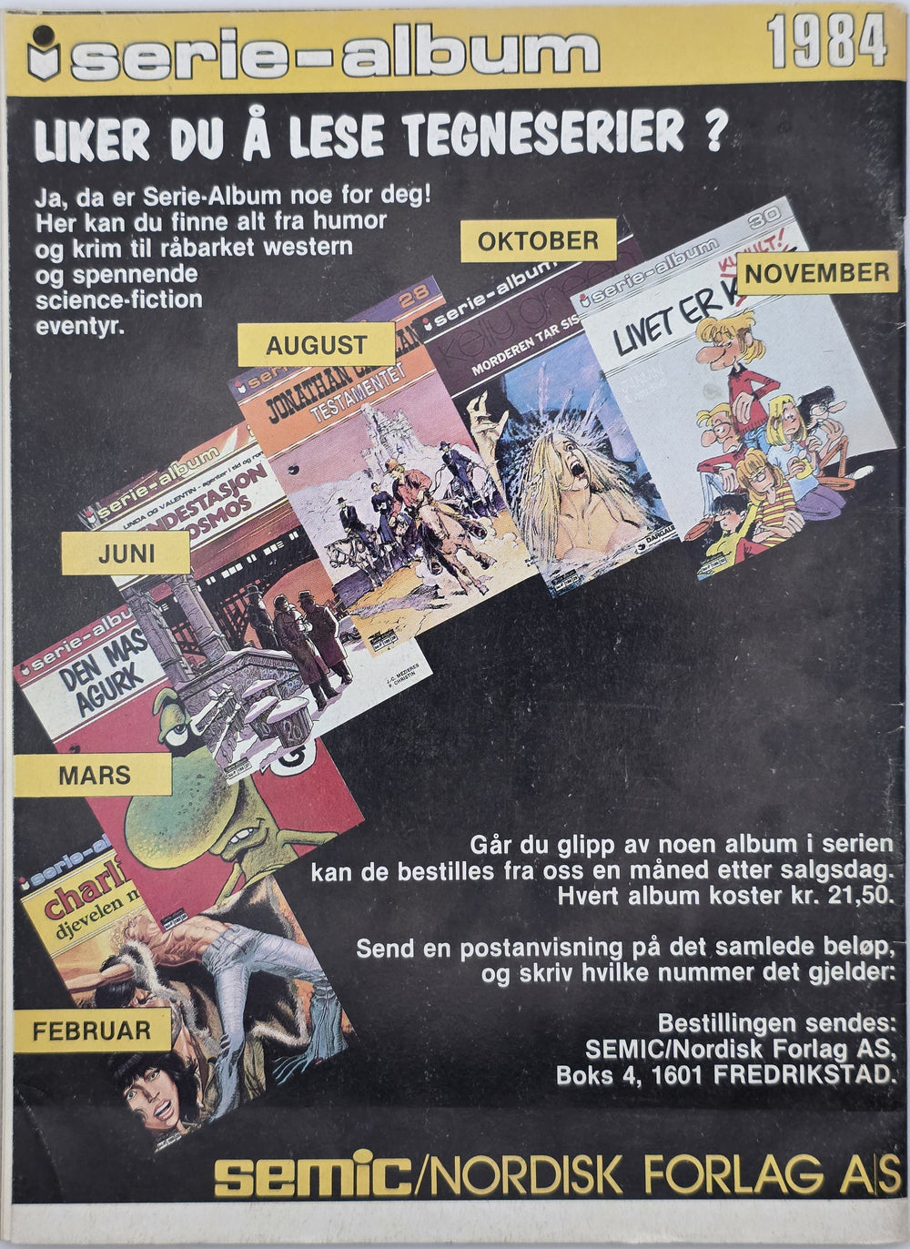 Ny epoke Epic 1984/08. Tegneserieblad