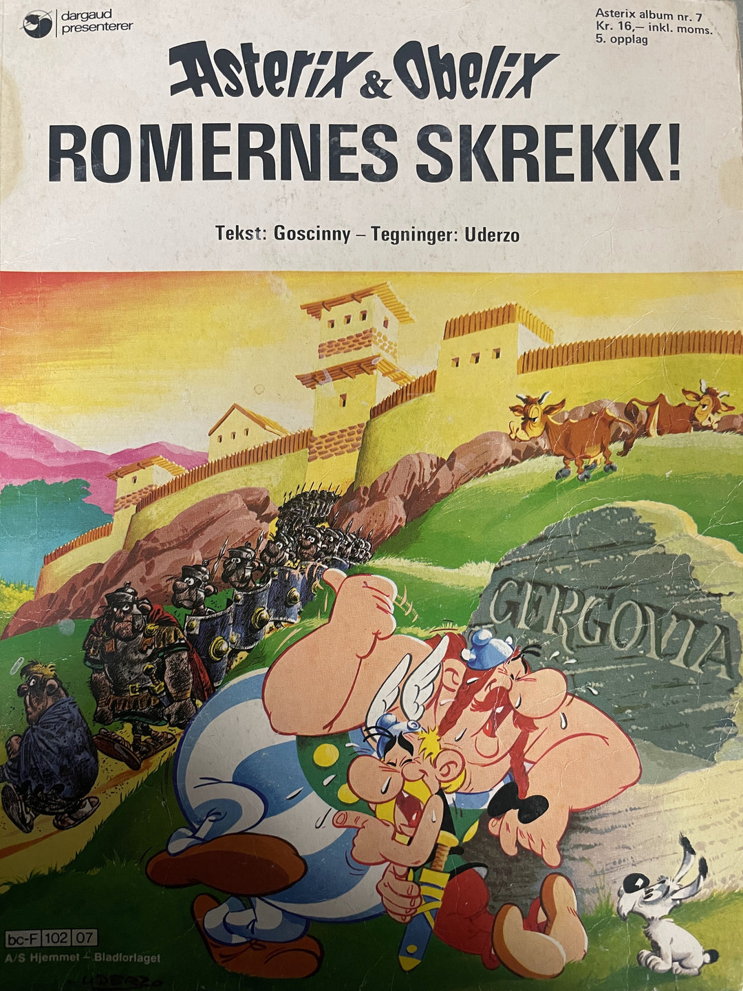 Asterix & Obelix: Romernes skrekk! (Album nr. 7, 5. opplag). Tegneseriealbum.
