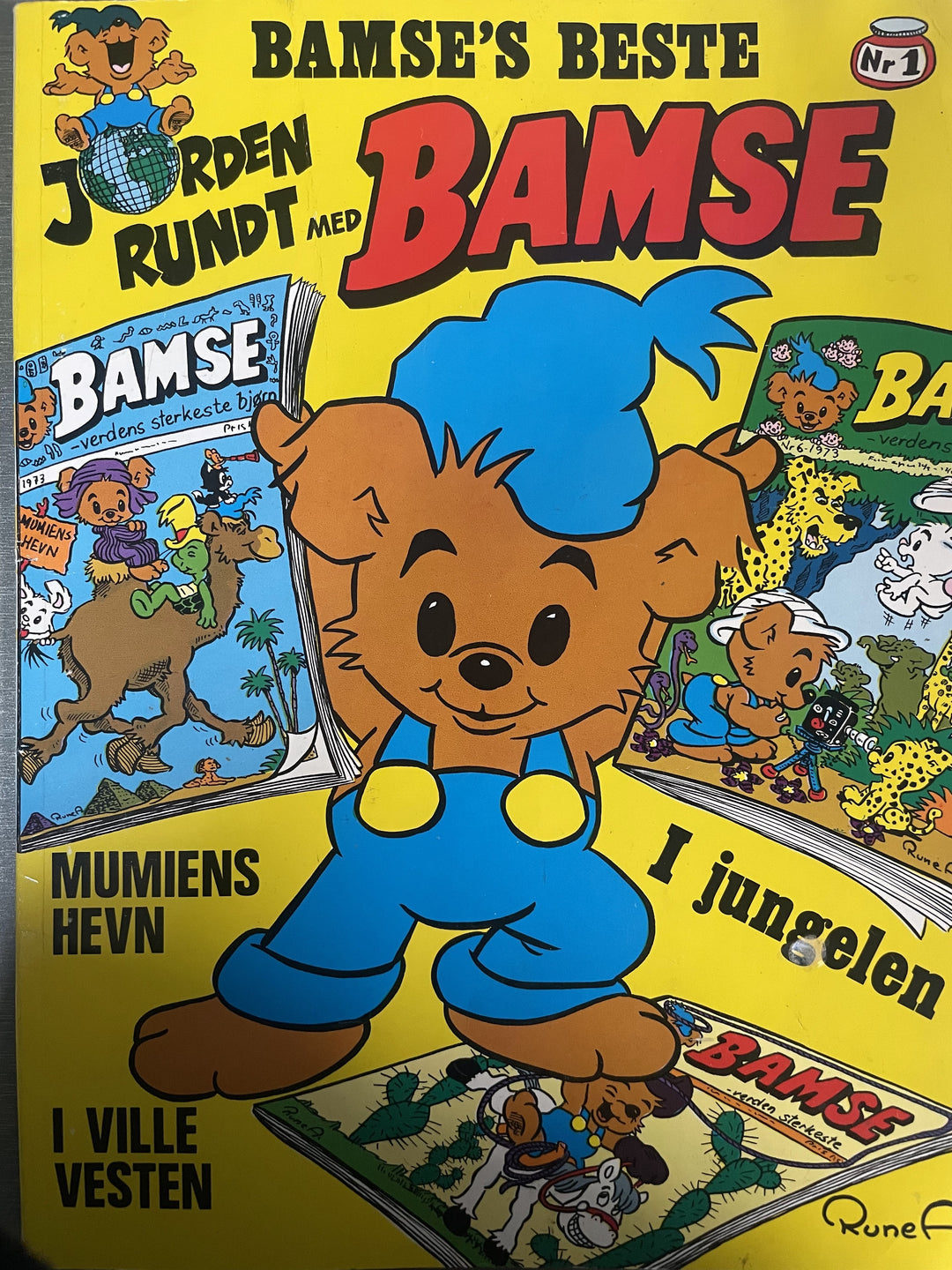 Bamse's beste nr. 1: Jorden rundt med Bamse. 1981. Tegneseriealbum.