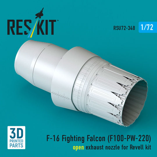 F-16 Fighting Falcon (F100-PW-220) open exhaust nozzle (3D Printed) for Revell