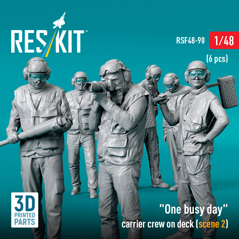 One busy day carrier crew on deck (scene 2) (6 pcs) (3D Printed)