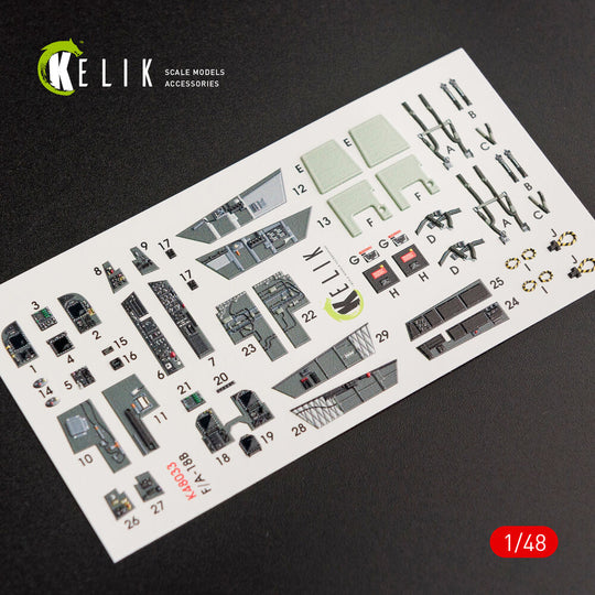 F/A-18B Hornet interior 3D decals for Kinetic kit