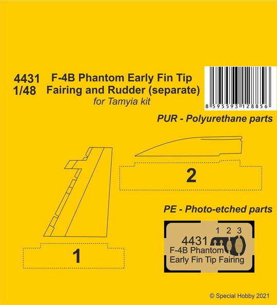 F-4B Phantom Early Fin Tip Fairing and Rudder (separate)