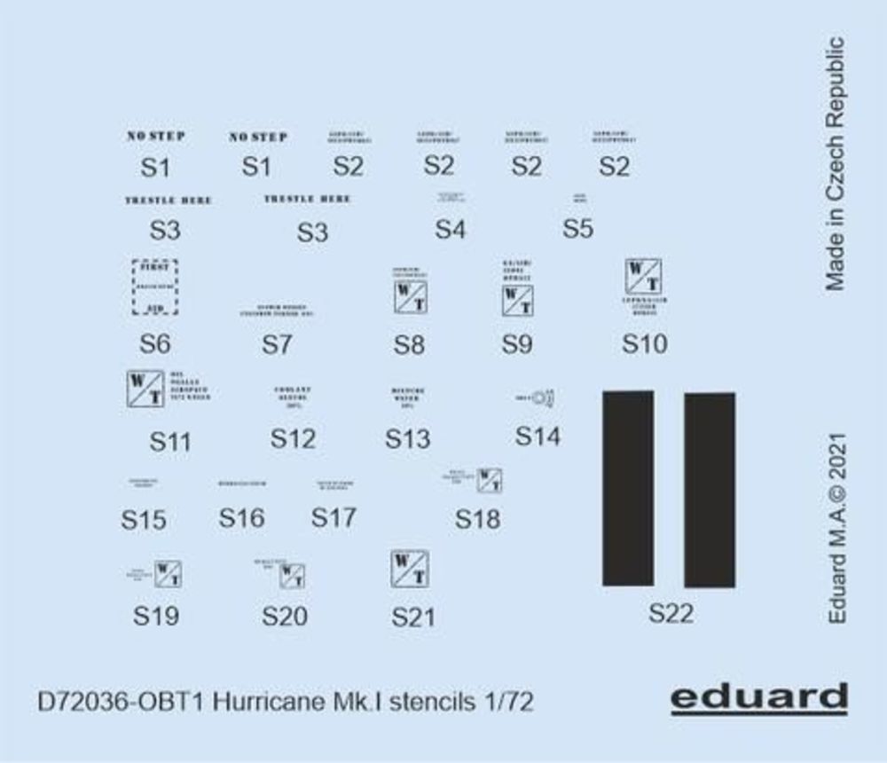 Hurricane Mk.I stencils for ARMA HOBBY/REVELL/AIRFIX