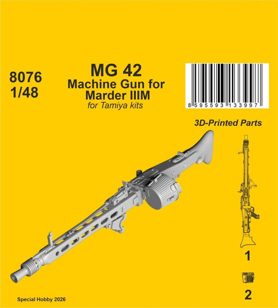 MG 42 Machine Gun for Marder IIIM for Tamiya