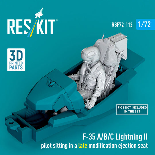 F-35A/B/C Lightning II pilot sitting in a late modification ejection seat (3D Printed)