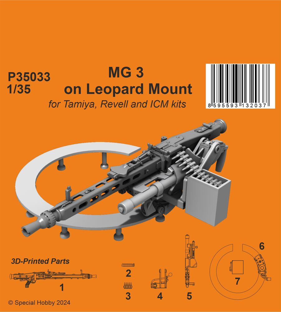 MG 3 on Leopard Mount  / form Tamiya, Revell and ICM kits