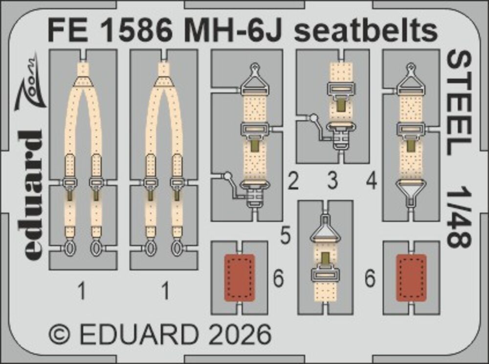 MH-6J seatbelts STEEL for ICM