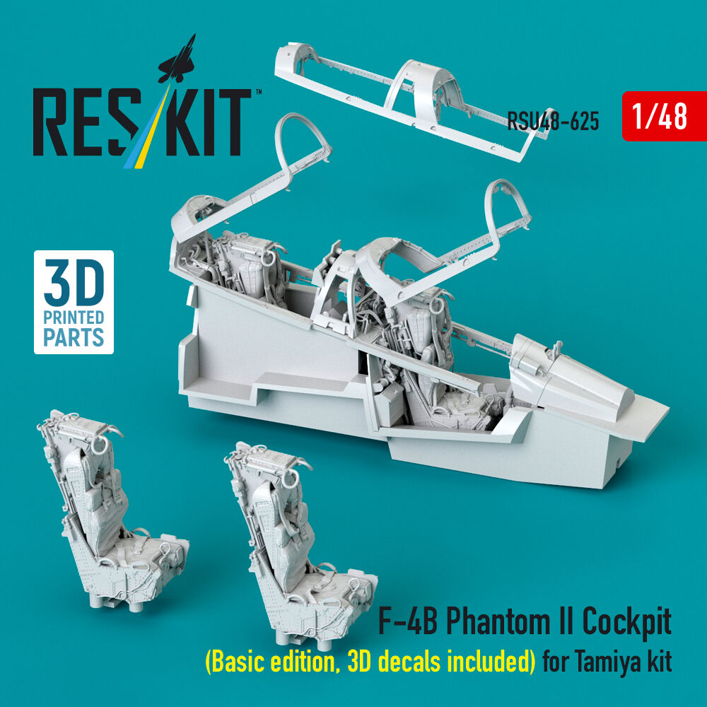 F-4B Phantom II Cockpit (Basic edition, 3D decals included) (3D Printed) for Tamiya
