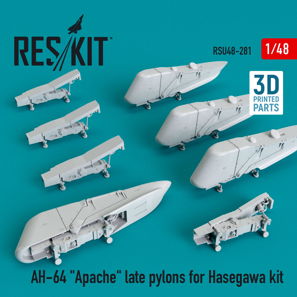 AH-64 Apache late pylons for Hasegawa kit (3D Printed)