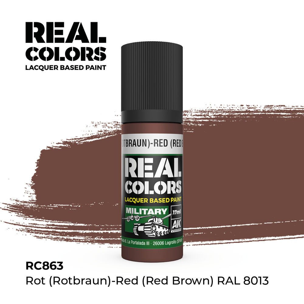 Real Colors: Rot (Rotbraun)-Red Brown RAL 8013 17 ml.