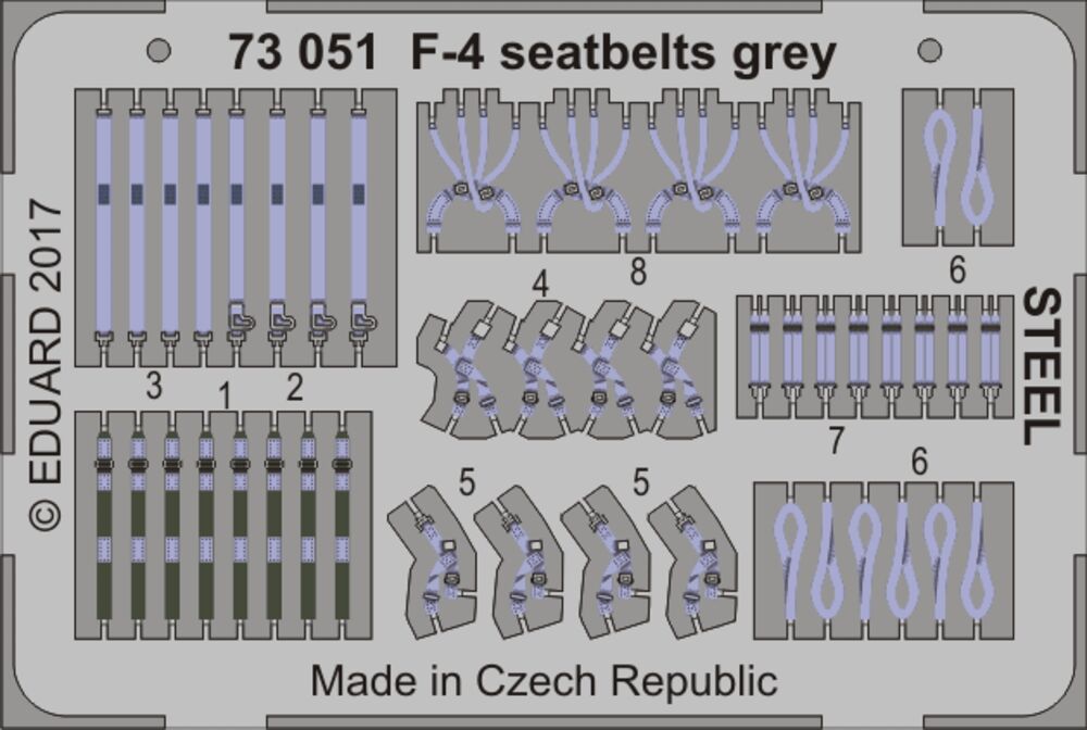 F-4 seatbelts grey STEEL