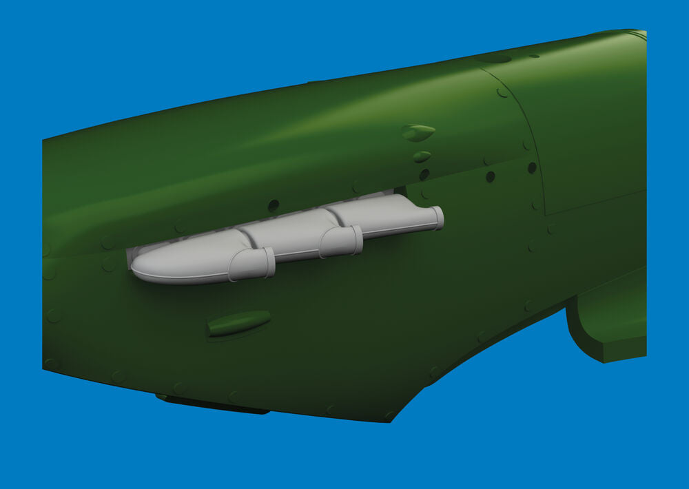 Spitfire Mk.V three-stacks exhaust rounded PRINT for Eduard