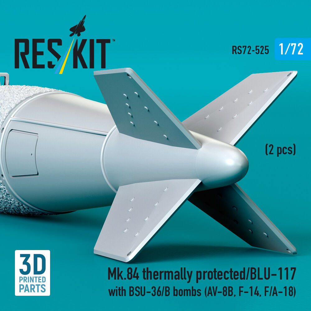 Mk.84 thermally protected/BLU-117 with BSU-36/B bombs (2 pcs) (AV-8B, F-14, F/A-18) (3D Printed)