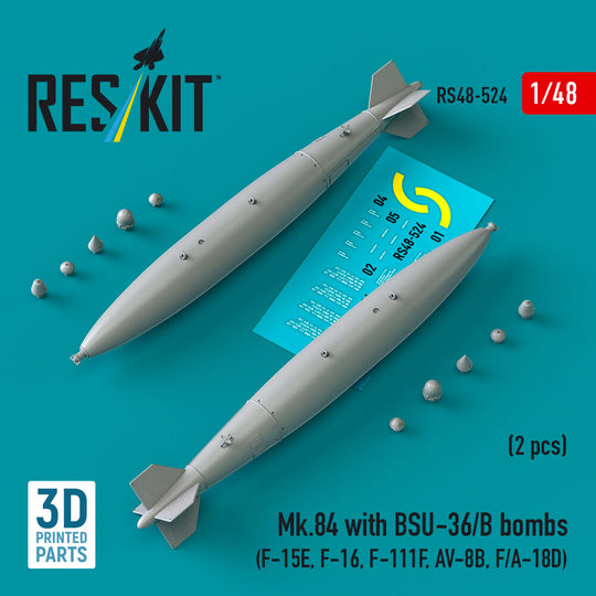 Mk.84 with BSU-36/B bombs (2 pcs) (F-15E, F-16, F-111F, AV-8B, F/A-18D) (3D Printed)