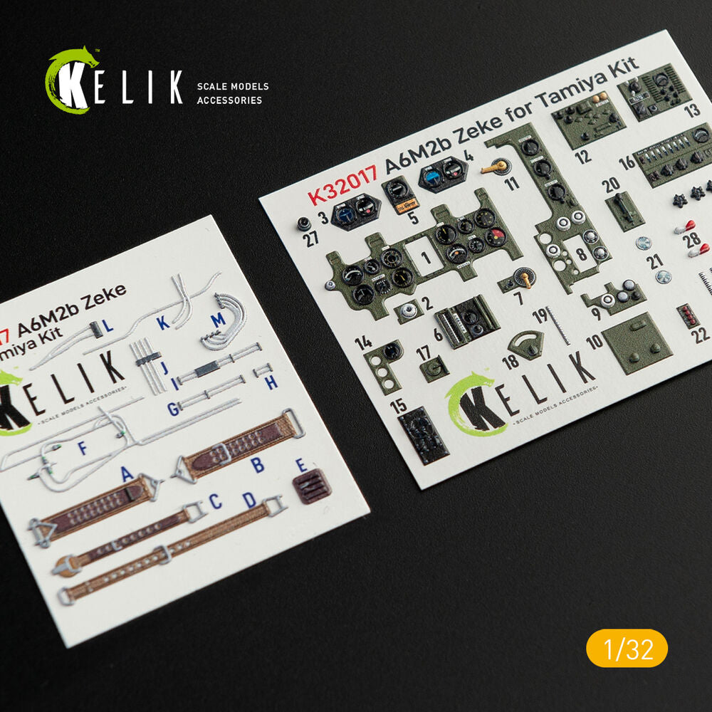 A6M2B Zeke - Interior 3D Decal for Tamiya kit