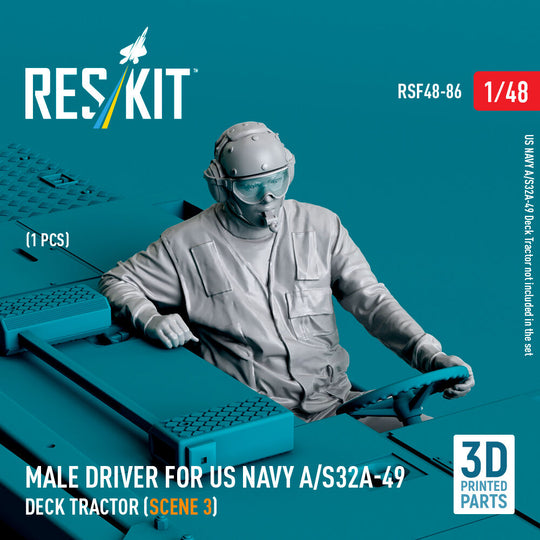 Male driver for US NAVY A/S32A-49 Deck Tractor (scene 3) (1 pcs) (3D Printed)