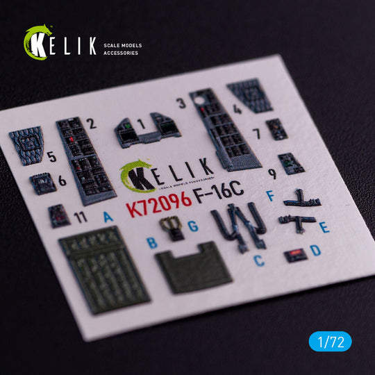 F-16C - interior 3D decals for Hasegawa kit