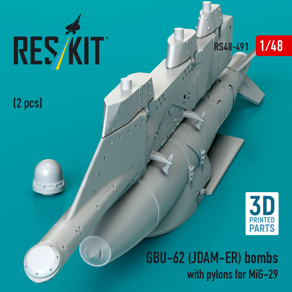 GBU-62 (JDAM-ER) bombs with pylons for MiG-29 Fulcrum (2 pcs) (3D Printed)