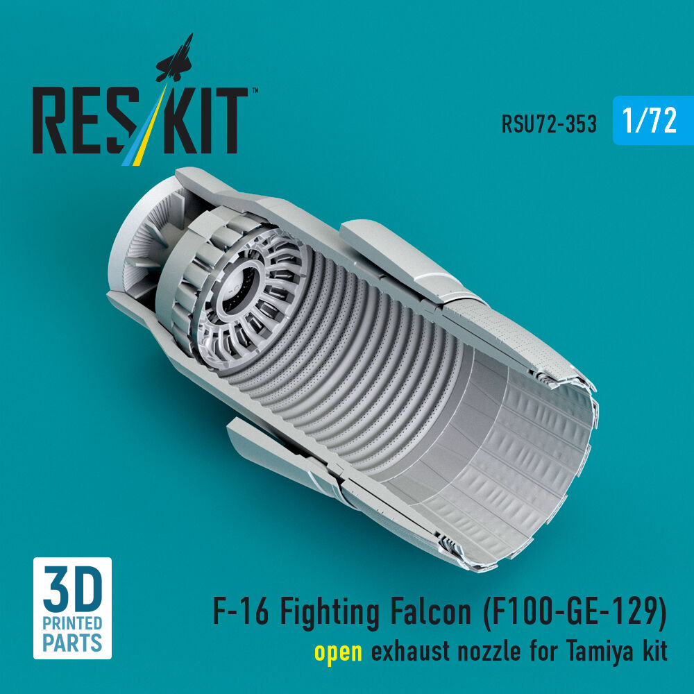 F-16 Fighting Falcon (F110-GE-129) open exhaust nozzle (3D Printed) for Tamiya