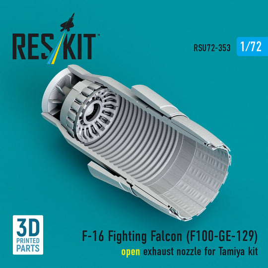 F-16 Fighting Falcon (F110-GE-129) open exhaust nozzle (3D Printed) for Tamiya