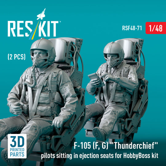 F-105 (F, G) Thunderchief pilots sitting in ejection seats for HobbyBoss kit (2 pcs) (3D Printed)