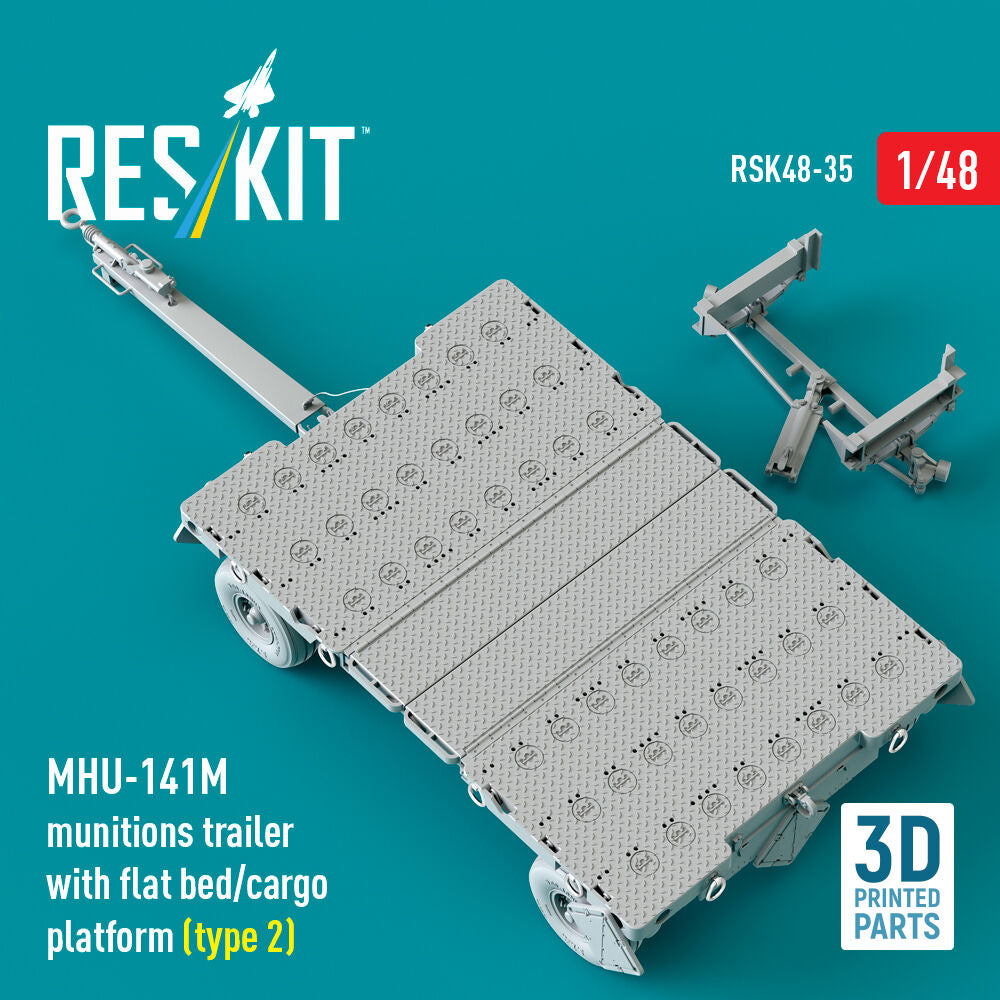 MHU-141M munitions trailer with flat bed/cargo platform (type 2) (3D Printed model kit)