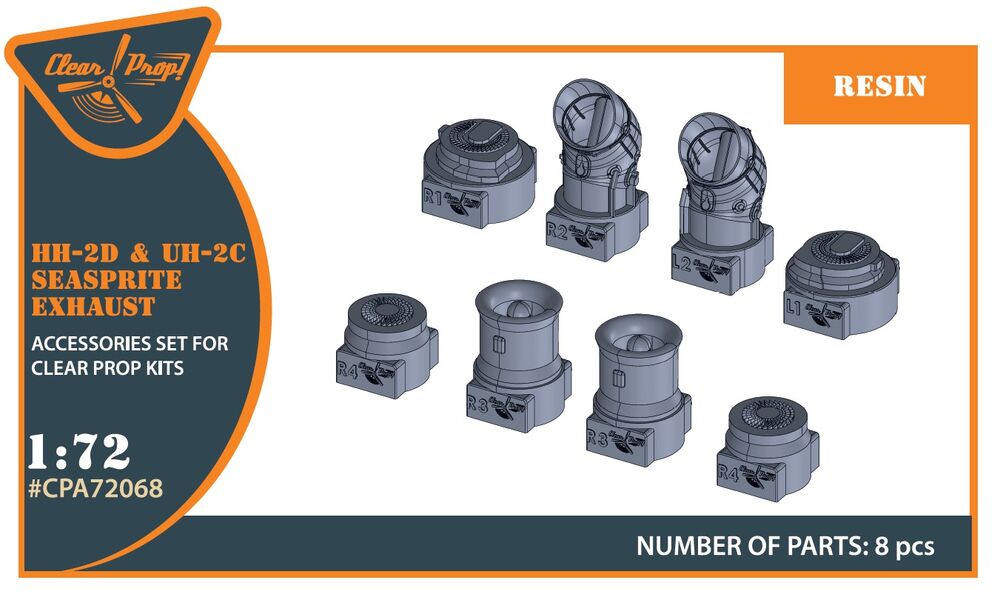 UH-2C/HH-2D SEASPRITE resin exhaust for CP kit CP72017/CP72018