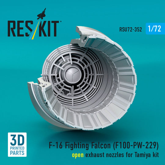 F-16 Fighting Falcon (F100-PW-229) open exhaust nozzle (3D Printed) for Tamiya