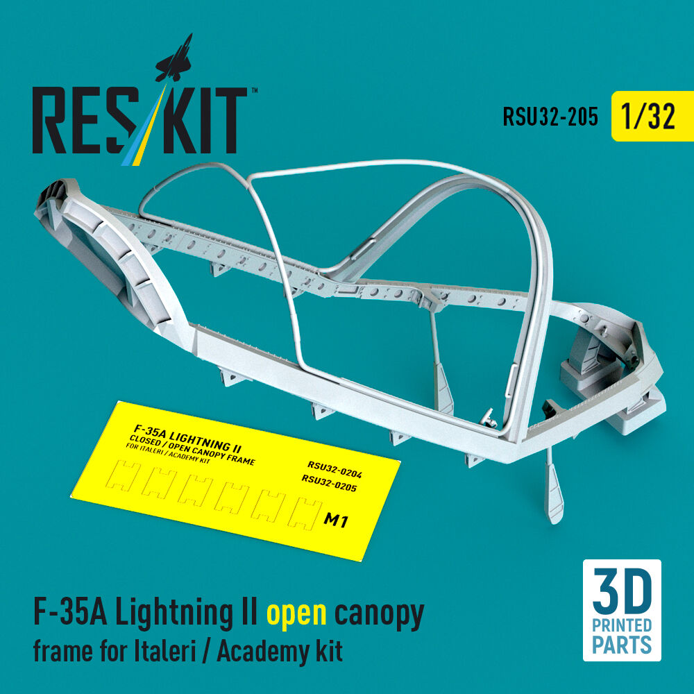 F-35A Lightning II open canopy frame for Italeri / Academy kit (3D Printed)