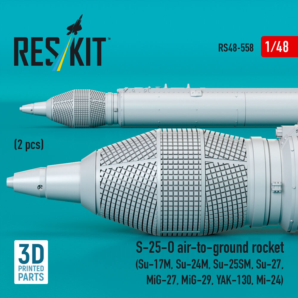 S-25-O air-to-ground rocket (2 pcs) (Su-17M, Su-24M, Su-25SM, Su-27,MiG-27, MiG-29, YAK-130, Mi-24) (3D Printed)