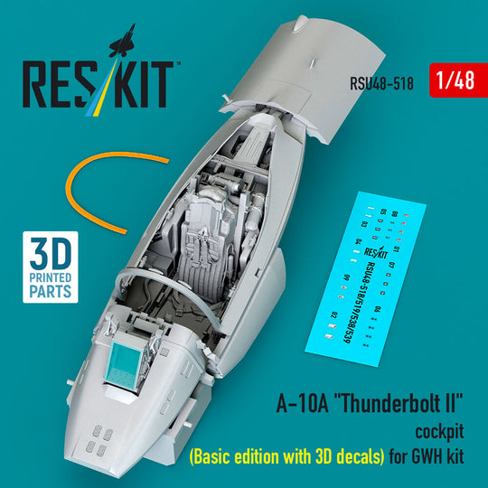 A-10A Thunderbolt II cockpit (Basic edition with 3D decals) for GWH kit (3D Printed)