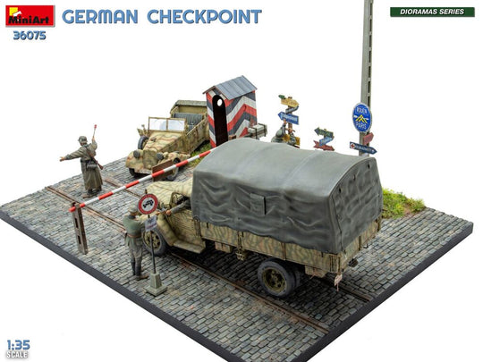 German Checkpoint. 3t Cargo Truck 3,6-36S & Kfz.1 Type 170VK w/ Feldgendarmerie. Big Set