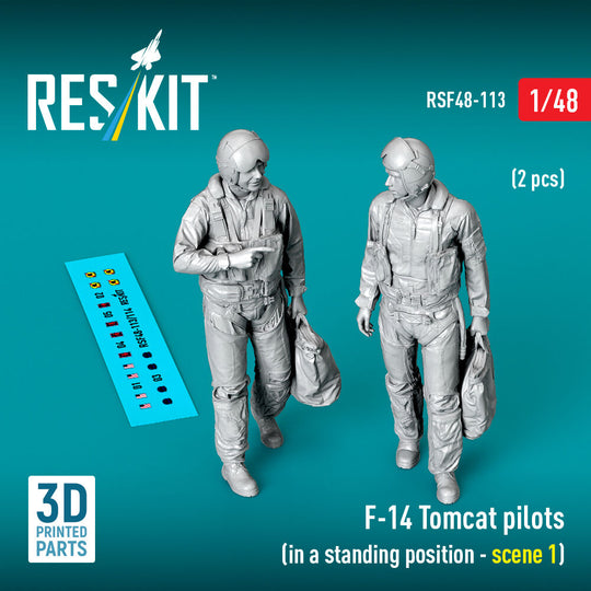 F-14 Tomcat pilots (in a standing position - scene 1) (2 pcs) (3D Printed)
