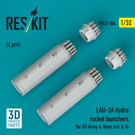 LAU-3A Hydra rocket launchers for US Army & Navy (a/c & h) (2 pcs) (3D Printed)