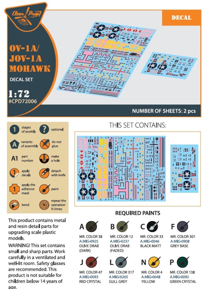 OV-1 A/JOV-1A Mohawk decal set