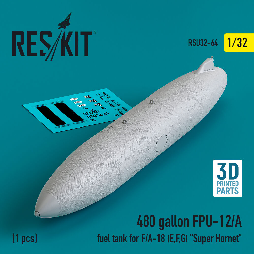 480 gallon FPU-12/A fuel tank for F/A-18 (E,F,G) Super Hornet (1 pcs) (3D Printed)