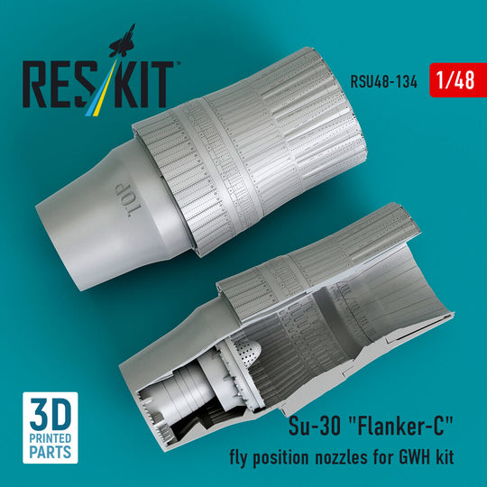 Su-30 Flanker-C fly position nozzles for GWH kit (3D Printed)