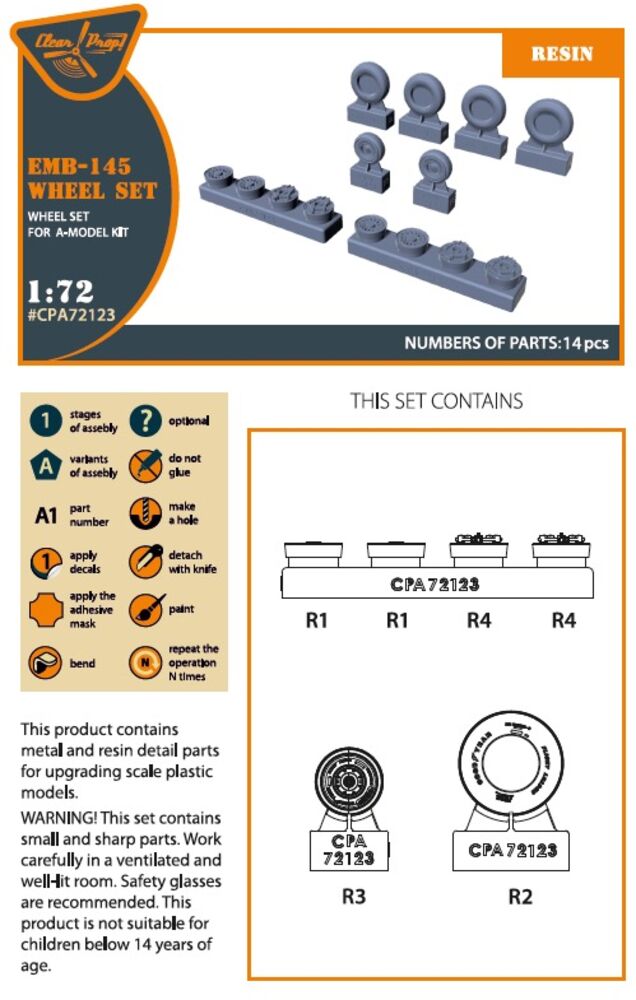 EMB-145 wheel set for A-model kits