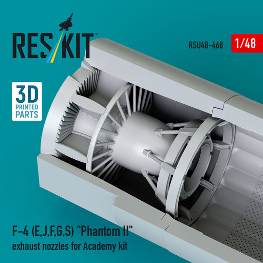 F-4 (E, J, F, G, S) Phantom II exhaust nozzles for Academy kit (3D Printed)