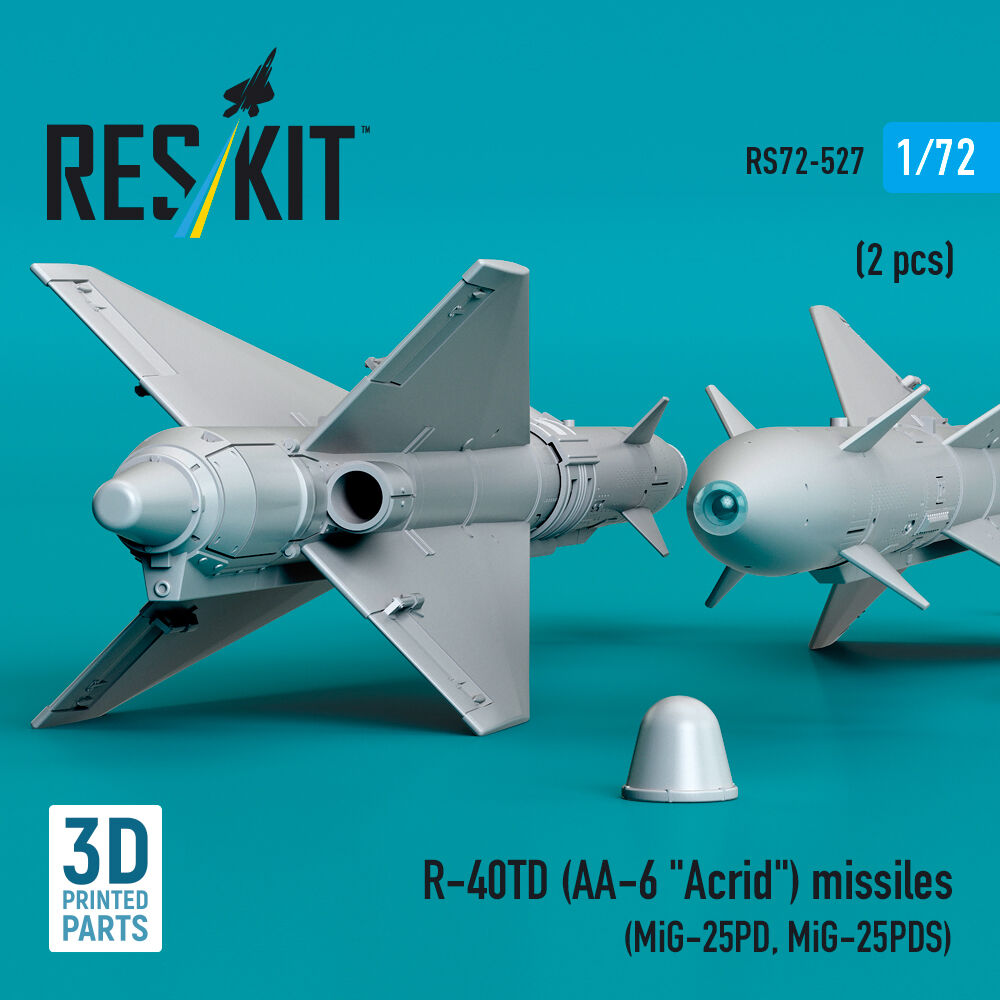 R-40TD (AA-6 Acrid) missiles (2 pcs) (MiG-25PD, MiG-25PDS) (3D Printed)