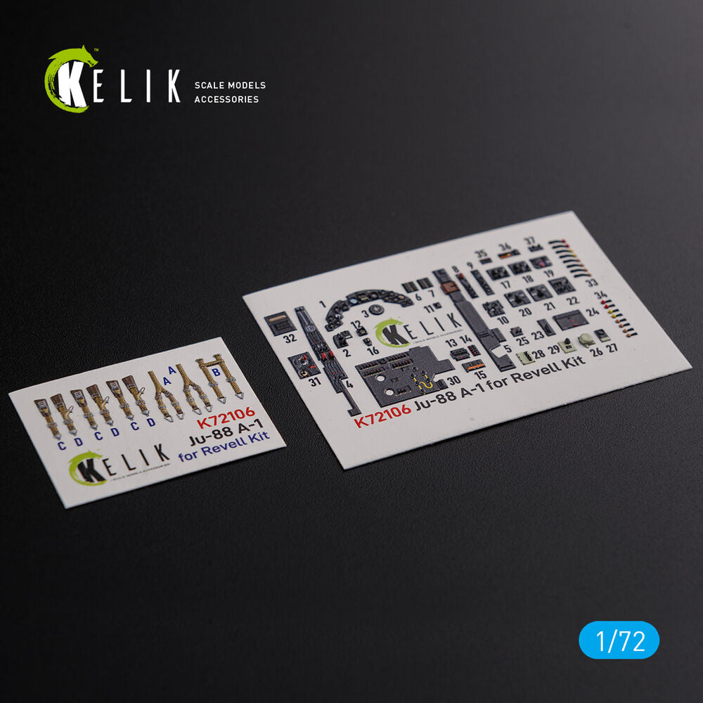 Ju-88 A-1 interior 3D decals for Revell kit