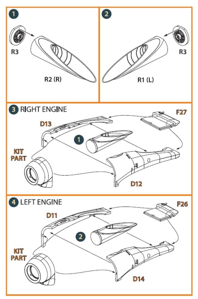 OV-1 A/B/C/D Mohawk exhaust set for CP kit