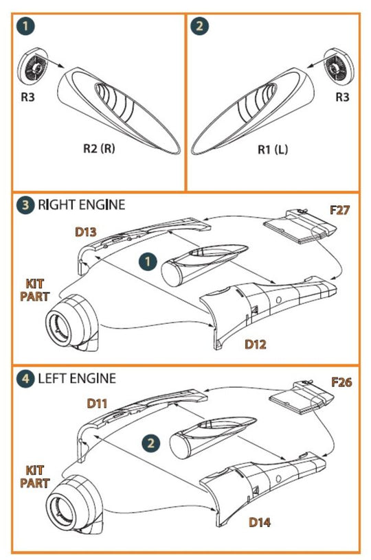 OV-1 A/B/C/D Mohawk exhaust set for CP kit